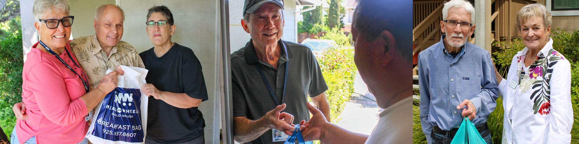 collage of meal delivery volunteers